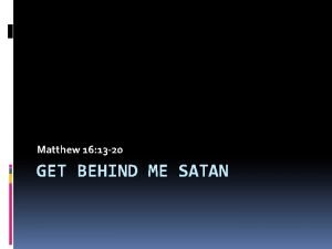 Get behind me satan scripture