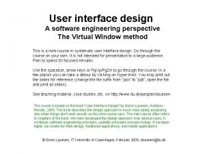 User interface in software engineering