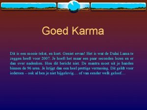 Mooie karma teksten