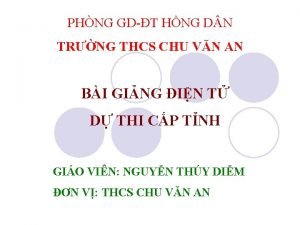 PHNG GDT HNG D N TRNG THCS CHU