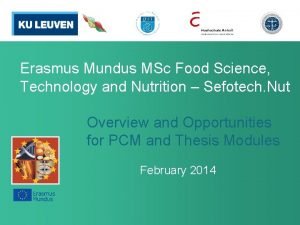 Erasmus mundus scholarship for food technology