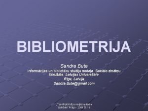 Bibliometrija