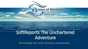 Soft Reports The Unchartered Adventure Kim Schroeder Tom