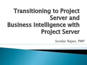 Project server business intelligence