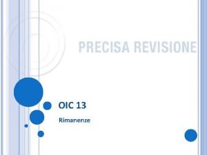 Oic rimanenze