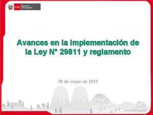 Avances en la Implementacin de la Ley N