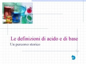 Le definizioni di acido e di base Un