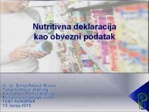 Nutritivna deklaracija