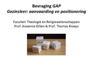 Bevraging GAP Gezinsleer aanvaarding en positionering Faculteit Theologie