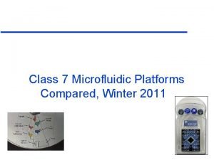 Class 7 Microfluidic Platforms Compared Winter 2011 Content