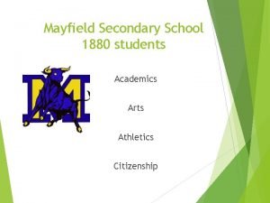 Mayfield Secondary School 1880 students Academics Arts Athletics