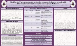 The Effects of Photobiomodulation on Cardiorespiratory Endurance in