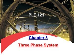 PLT 121 Chapter 3 Three Phase System INTRODUCTION