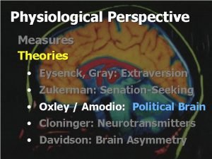 Physiological Perspective Measures Theories Eysenck Gray Extraversion Zukerman