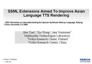 SSML Extensions Aimed To Improve Asian Language TTS