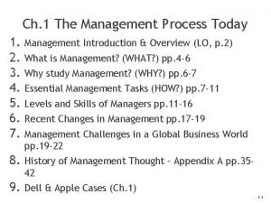 Ch 1 The Management Process Today 1 Management