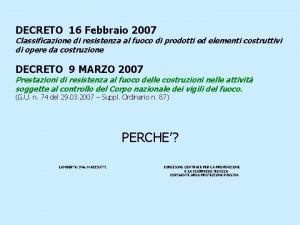 Decreto 16 febbraio 2007