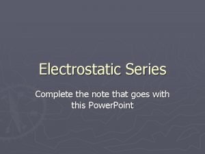 The electrostatic series