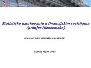 Statistiko uzorkovanje u financijskim revizijama primjer Nizozemske uni