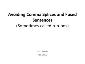 Fused sentence definition Fused sentence definition