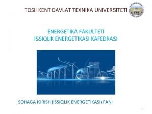 Toshkent davlat texnika universiteti energetika fakulteti
