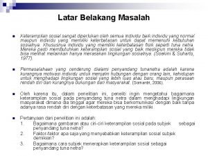Keterampilan sosial anak tunanetra