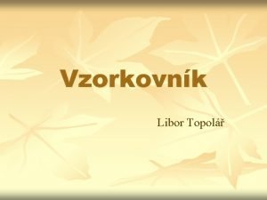 Vzorkovnk Libor Topol Podl energi ve svt Neobnoviteln