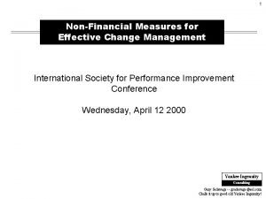 1 NonFinancial Measures for Effective Change Management International