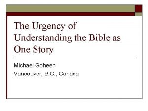 The Urgency of Understanding the Bible as One