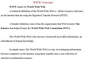 Www overview