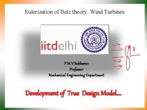 Eulerization of Betz theory Wind Turbines P M