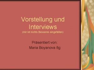 Nichts besseres eingefallen