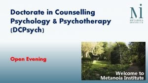 Doctorate in counselling and psychotherapy