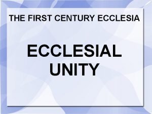 Ecclesial unity