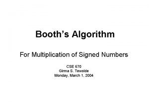 Booth algorithm example