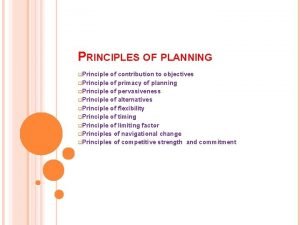 Principle of contribution