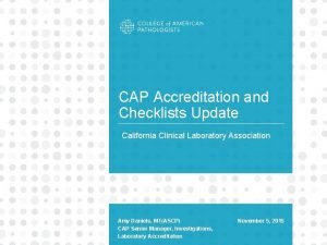 Cap accreditation checklist