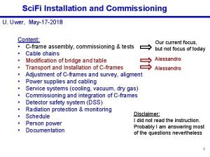 Sci Fi Installation and Commissioning U Uwer May17