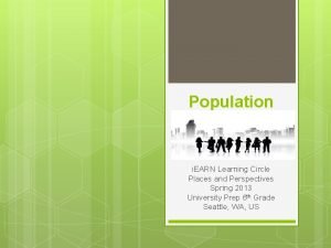 Population i EARN Learning Circle Places and Perspectives