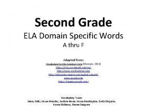 Domain specific vocabulary