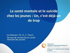 La sant mentale et le suicide chez les