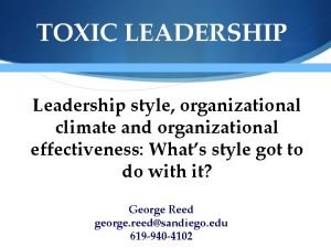 Toxic leadership styles