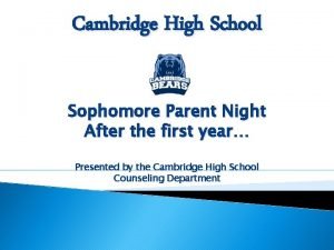 Cambridge high school counseling