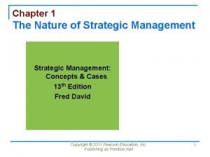 Chapter 1 The Nature of Strategic Management Concepts