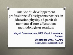 Analyse du dveloppement professionnel denseignants novices en ducation