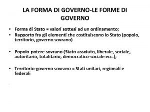 Forme di governo miste Forme di governo miste