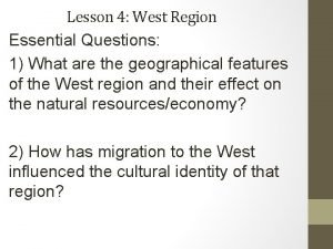 Natural resources in west region