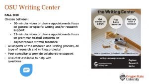 Writing center osu