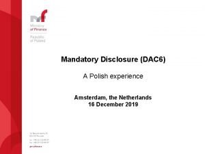 Mandatory Disclosure DAC 6 A Polish experience Amsterdam