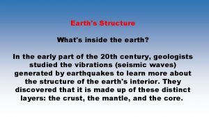 Whats inside the earth